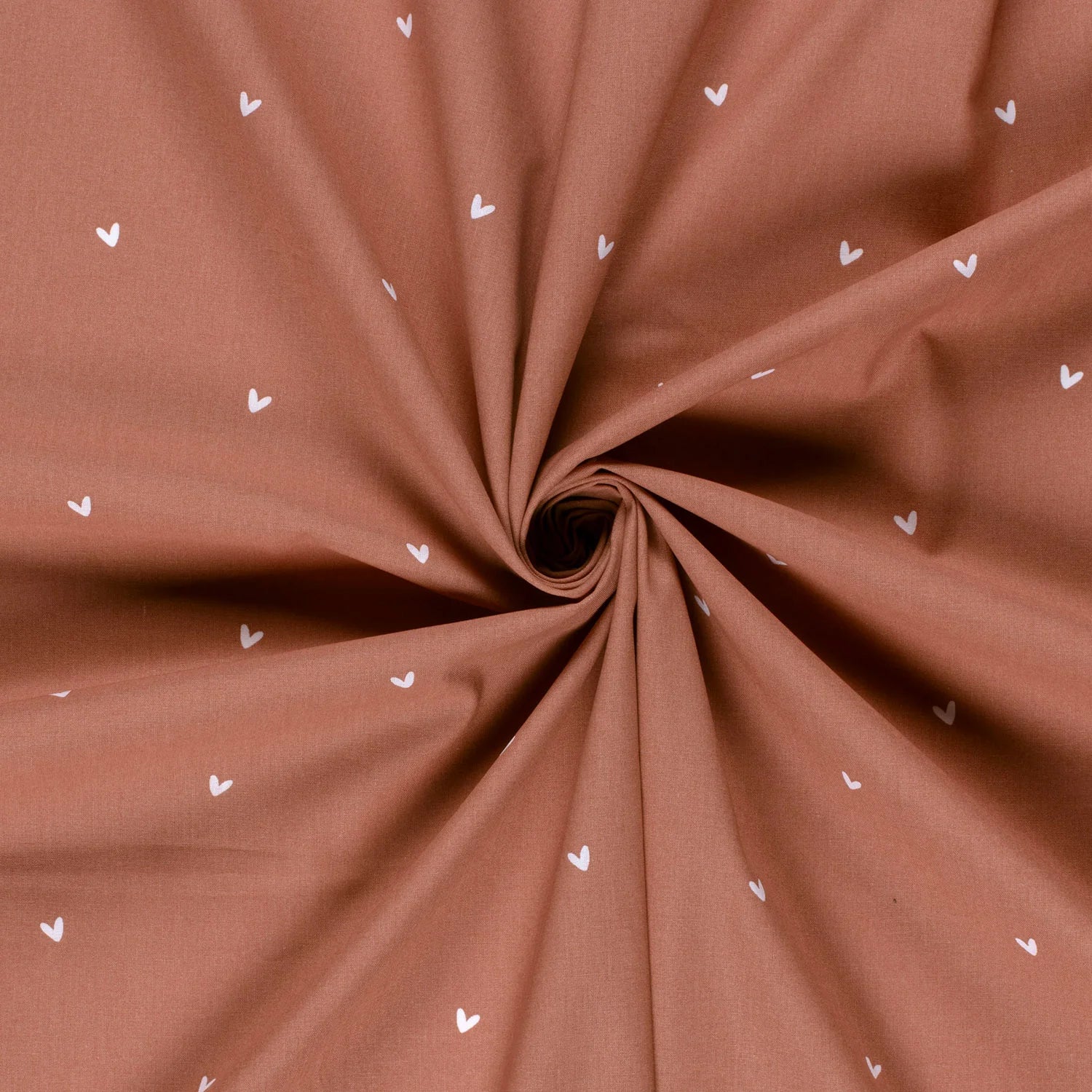 Cotone Popeline - HEARTS BRIQUE (Terracotta)